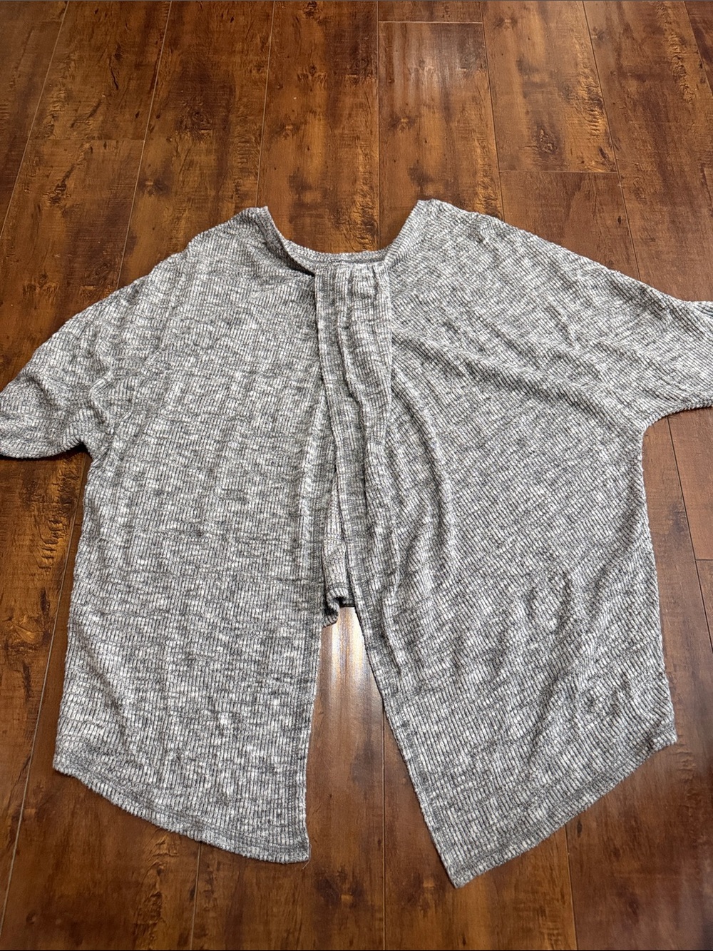 Matilda Jane Heather Gray Ribbed High-Low Pullover - Picture 4 of 4